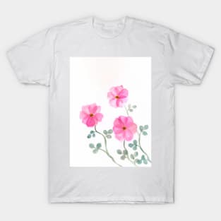 Pink blossom floral botanical watercolor T-Shirt